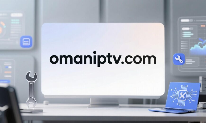 A technician troubleshooting an IPTV connection with various devices and cables.